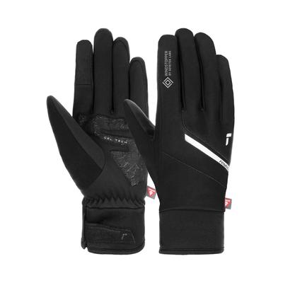 Skihandschuhe REUSCH "Versa WINDSTOPPER TOUCH-TEC", Damen, Gr. 9,5, silber (schwarz, silberfarben), 95% Polyester, 3% Polyamid, 2% Elasthan, mehrfarbig, sportlich, Handschuhe, warm, winddicht und extra atmungsaktiv Image