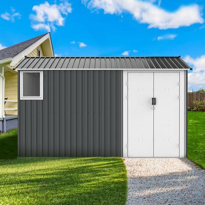 Outdoor 8 ft. W x 12 ft. D Steel Storage Shed with Window - 8 ft. W x 12 ft. D