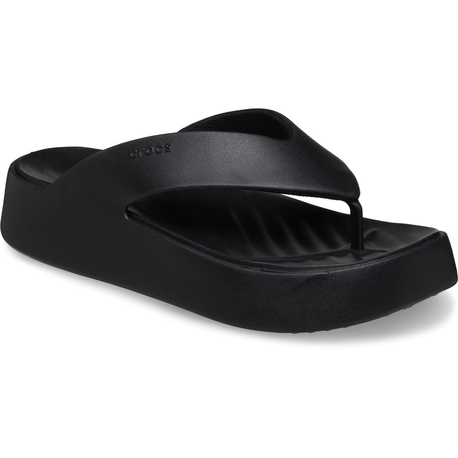 Crocs Womens Getaway Platform Flip - Black Nylon - Size UK 3 | Crocs Sale | Discount Designer Brands