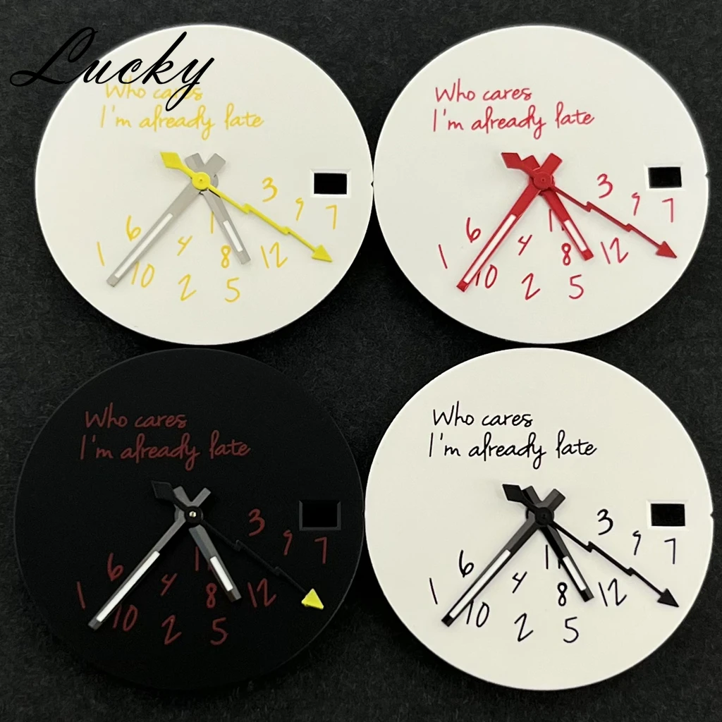 Hochwertige Zeiger + Zifferblatt-Set, 28,5 mm, DIY-Zifferblätter, passend für NH35/4R36-Uhrwerk Who Cares Lt's Ready Late-Zubehör ﻿ Image