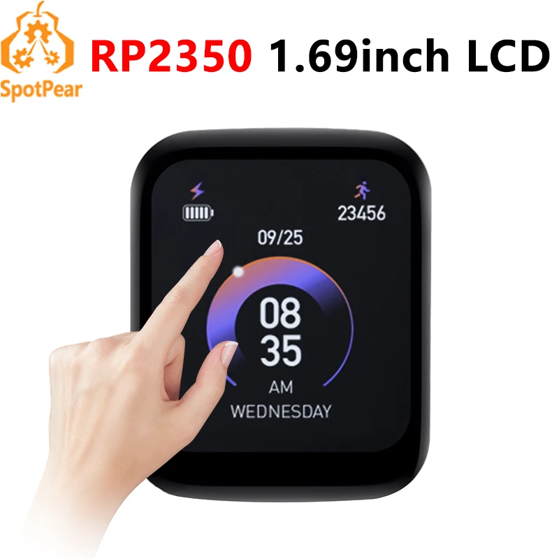 Raspberry Pi Pico 2 RP2350 1,69 Zoll LCD-Touchscreen-Entwicklungsplatine 240 x 280 1,69 Zoll Display QMI8658 6-Achsen Image