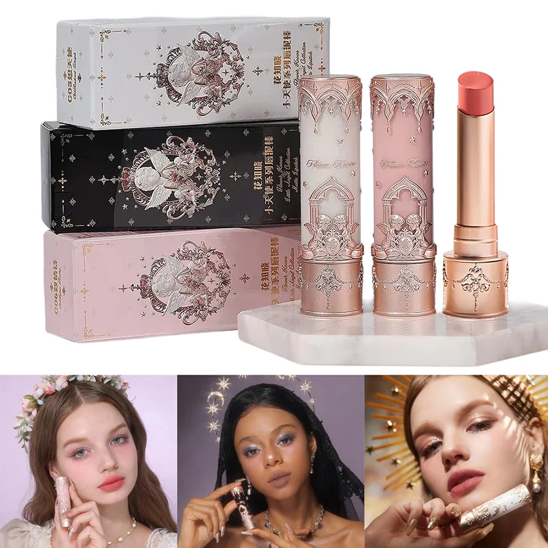 Flower Knows Little Angel Collection Lippenstift, samtig, matt, wasserfest, langlebig, Lipgloss, Make-up, feuchtigkeitsspendend, weiche Textur Image