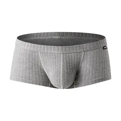 Herrenunterwäsche, superweiche, schweißabsorbierende, gerippte Boxershorts, niedrige Taille, Image
