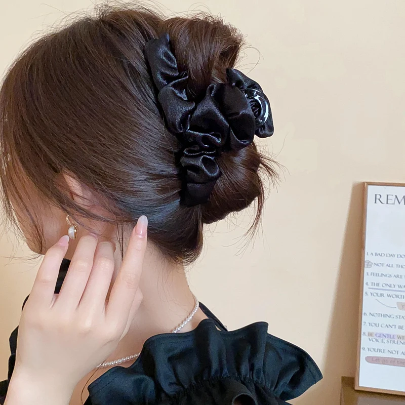 Fleck Haars chleifen Clips schwarz Kreuz Hai Clip Rücken Kopf Haarnadel Pferdes chwanz Halter Haars pangen Klemmen Kopf bedeckung Haarschmuck Image