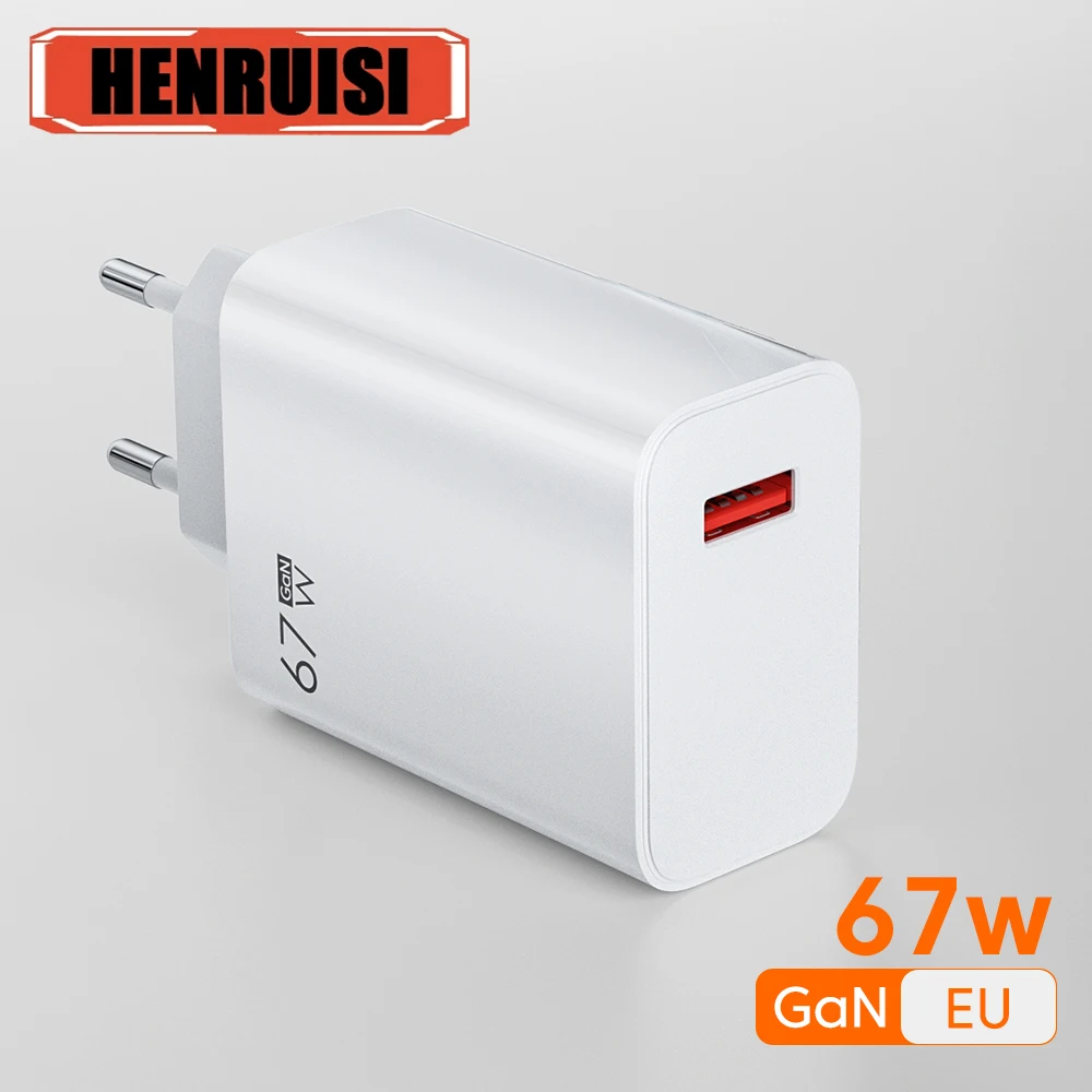 67w gan usb schnell aufladen schnell aufladen 3,0 eu/us/uk stecker handy ladegerät adapter für iphone 15 14 13 xiaomi samsung huawei Image