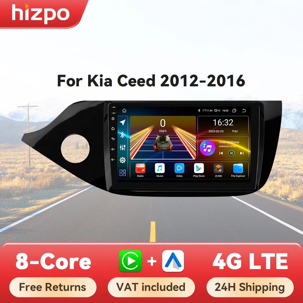 Hizpo 8 + 128G 2 din Android Auto Radio Für KIA CEED JD Cee'd 2012-2016 Carplay Auto multimedia GPS Navigation 2din Autoradio Wifi Image