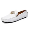 Unisex Sommer grün Männer Slipper Schuh Mode helles Leder Metall Freizeit schuhe Mann bequeme Herren