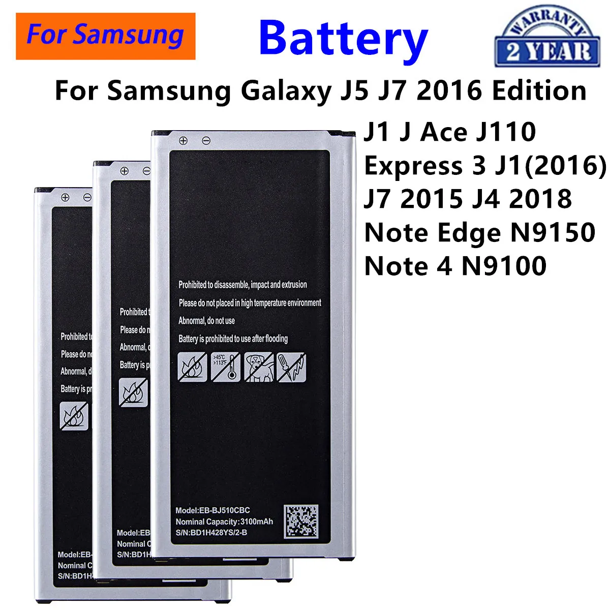 EB-BJ510CBC BJ700BBC Akku für Samsung Galaxy J5 J7 J1 J Ace Express 3 J1(2016) J7 2015 J4 2018 Note Edge N9150 Note 4 N9100 Image
