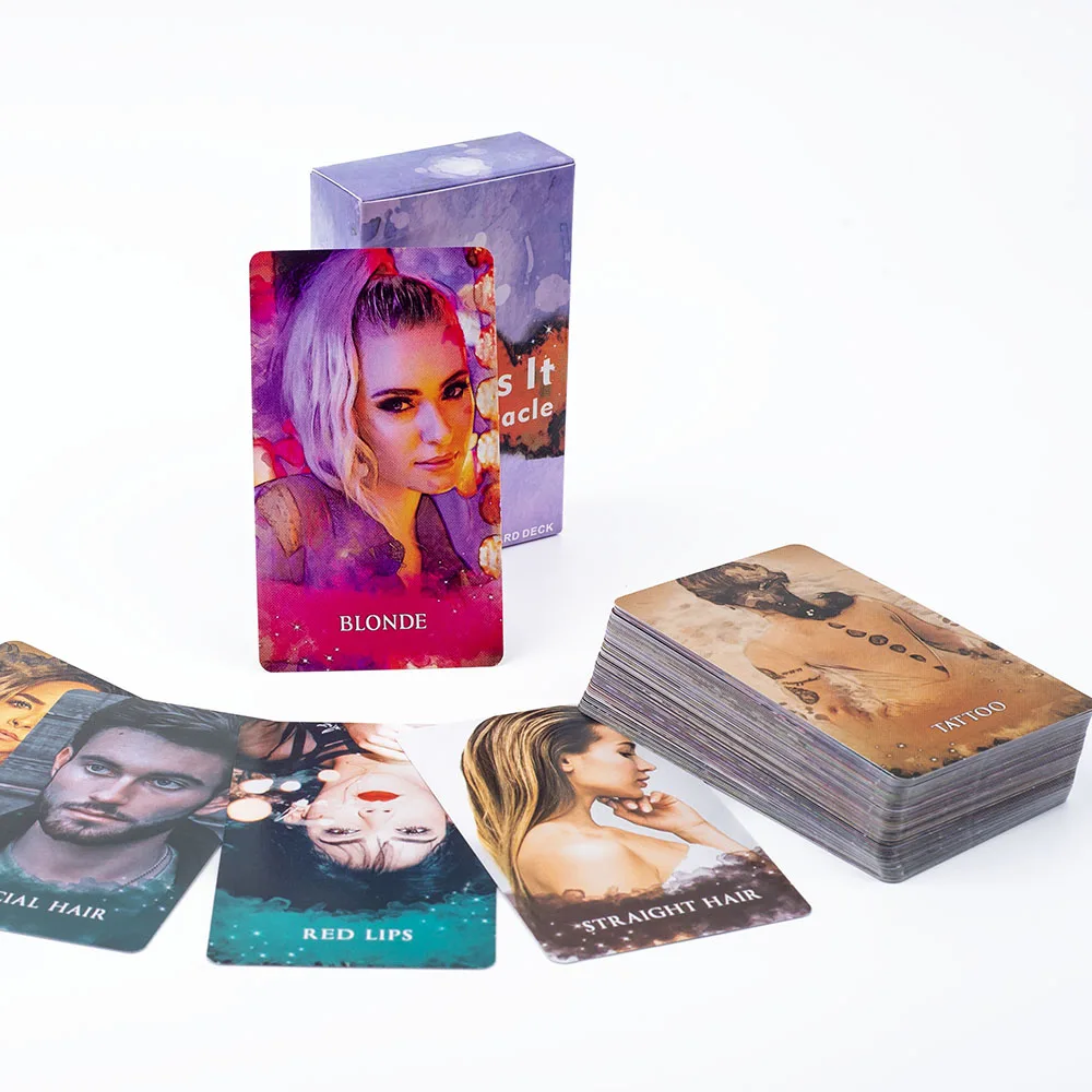 Who Is It Oracle-Karten, 78 Karten, ca. 10 x 6 cm, KEINE Anleitung für Familienpartys, hochwertiges Wahrsagerei-Tarotkarten-Deck Image