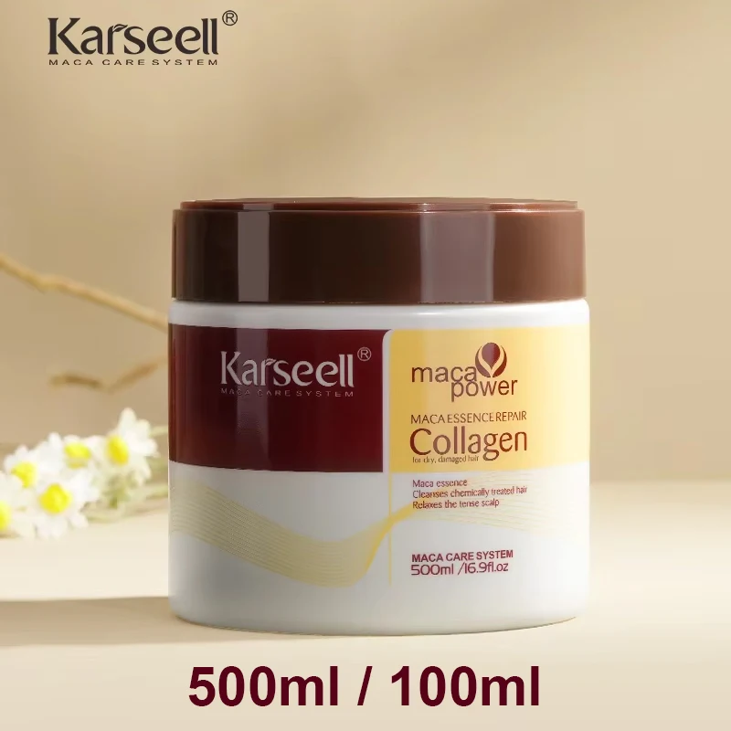 Karseell Kollagen-Haarbehandlung, Tiefenreparatur, Pflege, Arganöl, Haarmaske, Essenz für trockenes, geschädigtes Haar, 100 ml/500 ml Image