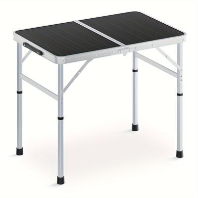 TEMU Folding Camping Table, Portable Lightweight Outdoor Camp Table With Adjustable Height And Carrying Handle For Picnic Bbq