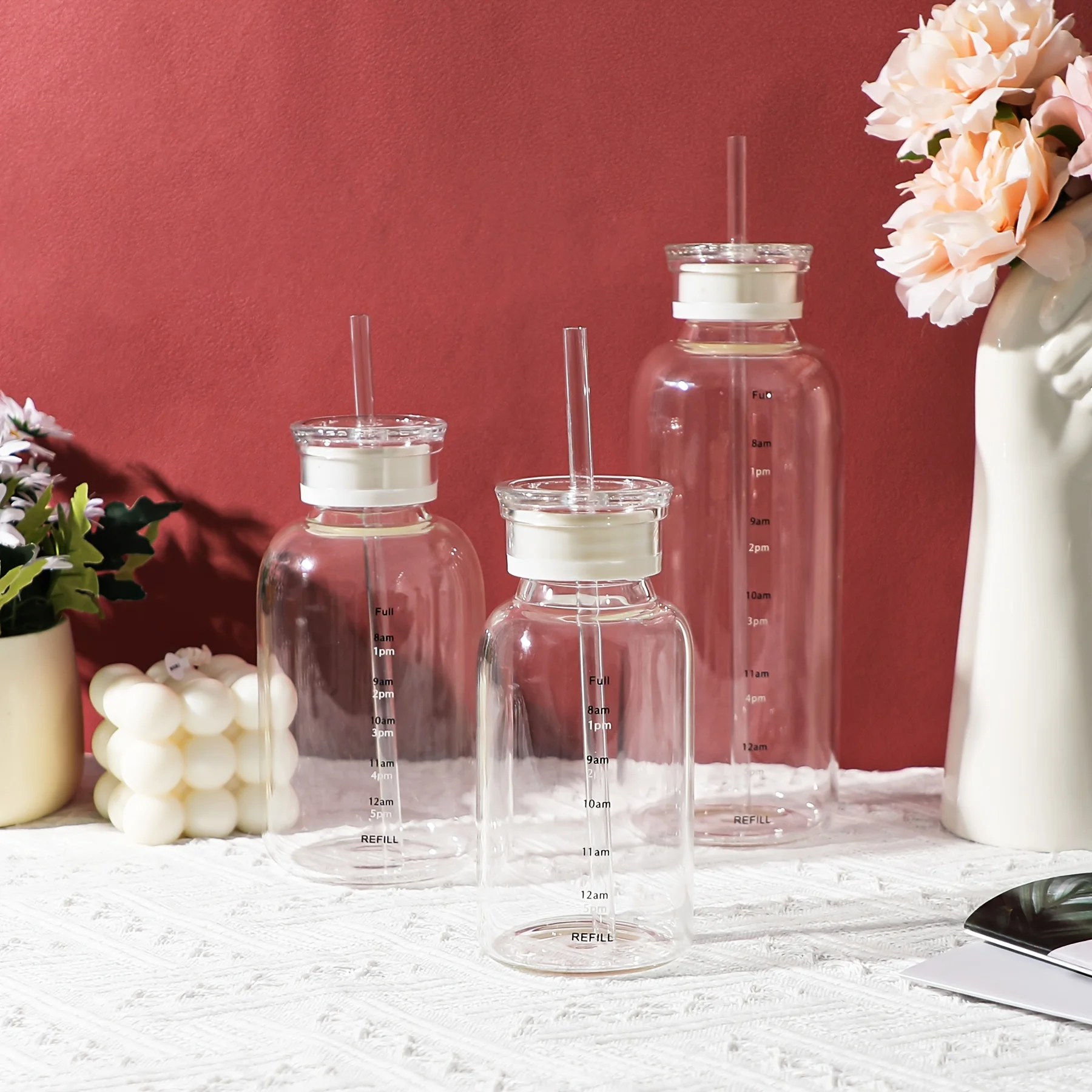 1 Stück-große Glass chale, Glass chale mit Zeitskala, transparente Tee tasse, Wasserschale, Trink geschirr für Restaurants Image