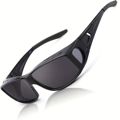 TEMU Polarised Fit Over For Men Women, Clip-on Over Glasses With Uv Protection