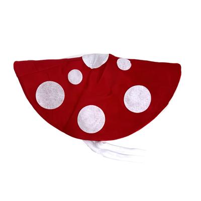 TEMU 1pc Polyester Mushroom Hat With Rope, Machine Washable, Featherless, No Electricity Required - Ideal For Holiday Party Celebration, Christmas, Valentine's Day