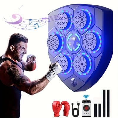 TEMU Music Boxing Machine, Music Boxing Machine Wall Mounted, Electronic Punching Training Workout Boxing Equipment With Gloves For Home, Indoor And Gym, Without Battery