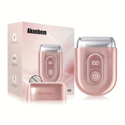 TEMU Akunbem Portable Electric Shaver For Women -, Use With Led Display, Usb Rechargeable, Ideal For Legs, Bikini Area & Facial Hair Removal (pink), Razors, Lady Facial