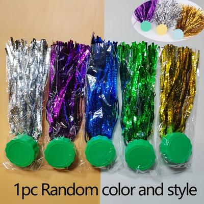 TEMU 1pc Pp Plastic Kicking Shuttlecock Sticks - , Multi-colored Paper Strip Keys For Outdoor Activities And Games, Activities| Texture| Pp Plastic