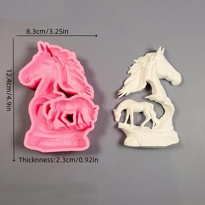 TEMU 1pc Horse Silicone Mold Is Suitable For Diy Candle, Plaster Decoration, Home Display Decorative Crafts, Desktop, Cabinet Decoration