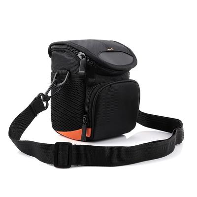 TEMU Nylon Mirrorless Camera Bag - Black With Mesh Pocket, Adjustable Strap, Compatible With Rx100m7, M6, M10, G7x2, Gr2/3 - Ideal For Photography Enthusiasts