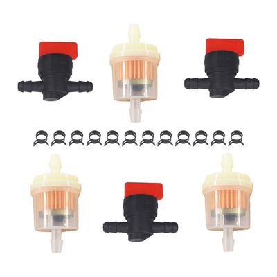 TEMU 1/4in Line Fuel Filters Shut Cut Off Valves Clamps Replacement For 494768 697947 698183 Lawn Mower Tractor, Waltyotur