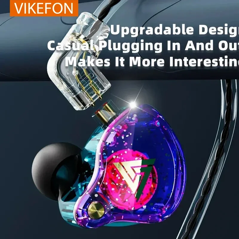 Original QKZ AK6 Pro Kupfer Fahrer HiFi Verdrahtete Kopfhörer Sport Kopfhörer Bass Stereo Headset Musik Ohrhörer 3,5 MM In Ohr mit Mikrofon Image