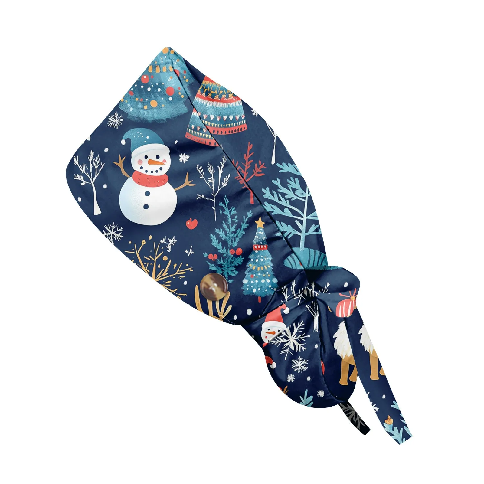 Weihnachten Scrubs Caps Pet Shop Hüte Beauty Reinigungskappe Großhandelspreise Baumwolle Haustierpflege Krankenpflege Scrubs Arbeitskappe Image