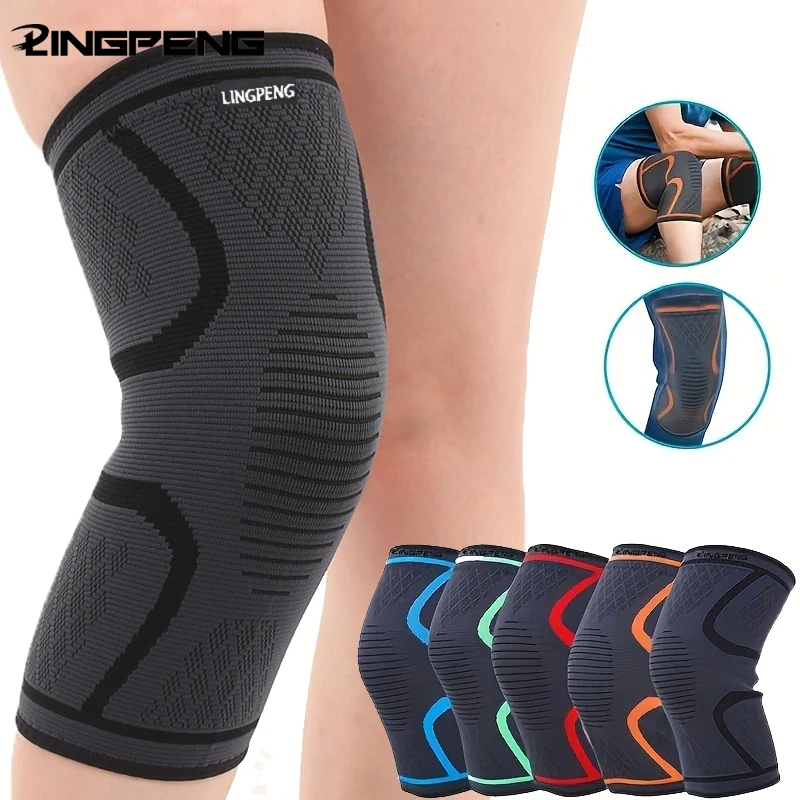 1/2PCS Fitness Laufen Radfahren Knie Unterstützung Hosenträger Elastische Nylon Sport Kompression Knie Pad Hülse für Basketball Volleyball Image