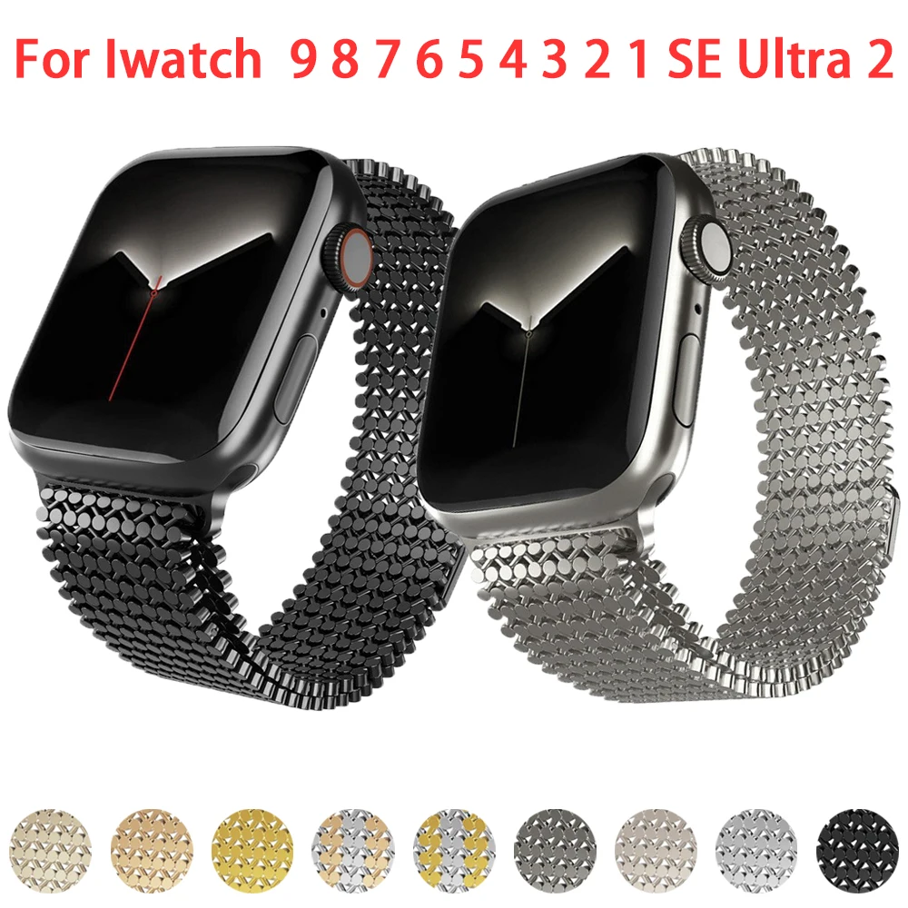 Magnetisches Metall armband für Apple Uhren armband 38/40/41mm Edelstahl Armband aushöhlen Armband Armband Zubehör Correa Image