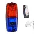 Spia a spalla a LED rossa blu con clip Ricarica USB Guida notturna Corsa Sicurezza Pattuglia Allarme Segnale flash Lampada stroboscopica