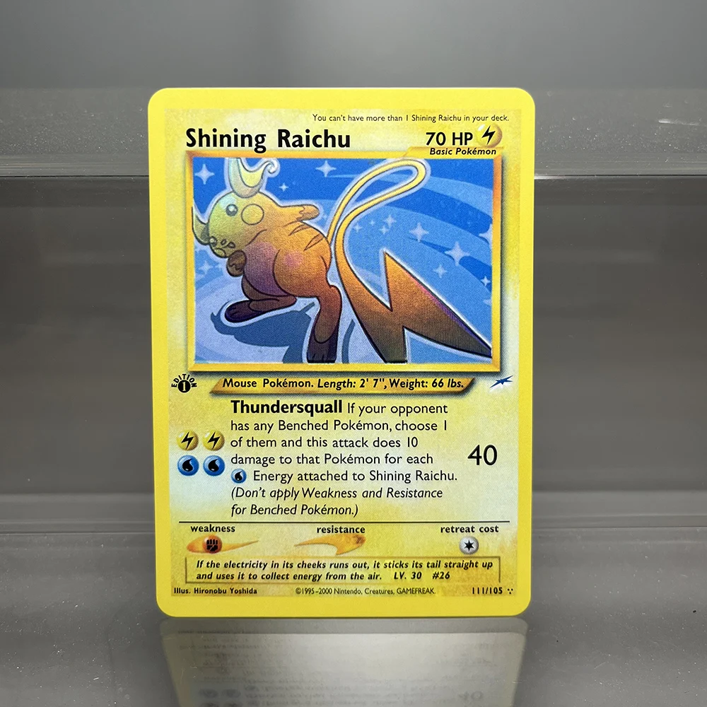 Carte singole PKM 1a edizione 1996 Raichu Charizard Dragonite PTCG Carte foil Collezione di giochi Carte proxy PKM