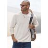 Strickpullover H.I.S, Herren, Gr. S (44/46), beige (beige meliert), Feinstrick, Obermaterial: 60% Baumwolle, 40% Polyester, meliert, casual, regular fit normal, Rundhals, Langarm Rollkanten, Pullover, Pullover mit hochwertiger Halslochverarbeitung...