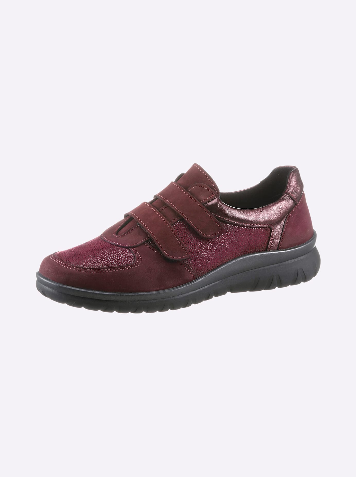 Klettschuh CLASSIC BASICS, Damen, Gr. 41, rot (bordeaux), Glattleder, Nubukleder, Schuhe