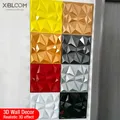 Panneau mural 3D non auto-adhésif, décor de maison d'art, autocollant mural 3D, coupe géométrique, diamant sculpté, papier peint de salon, 30x30cm