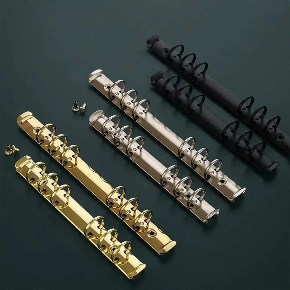 3 couleurs en métal bricolage 6 trous mécanisme feuilles mobiles reliure à anneaux Clilp, Clips de reliure en papier A5 A6 dossier de fichiers papeterie