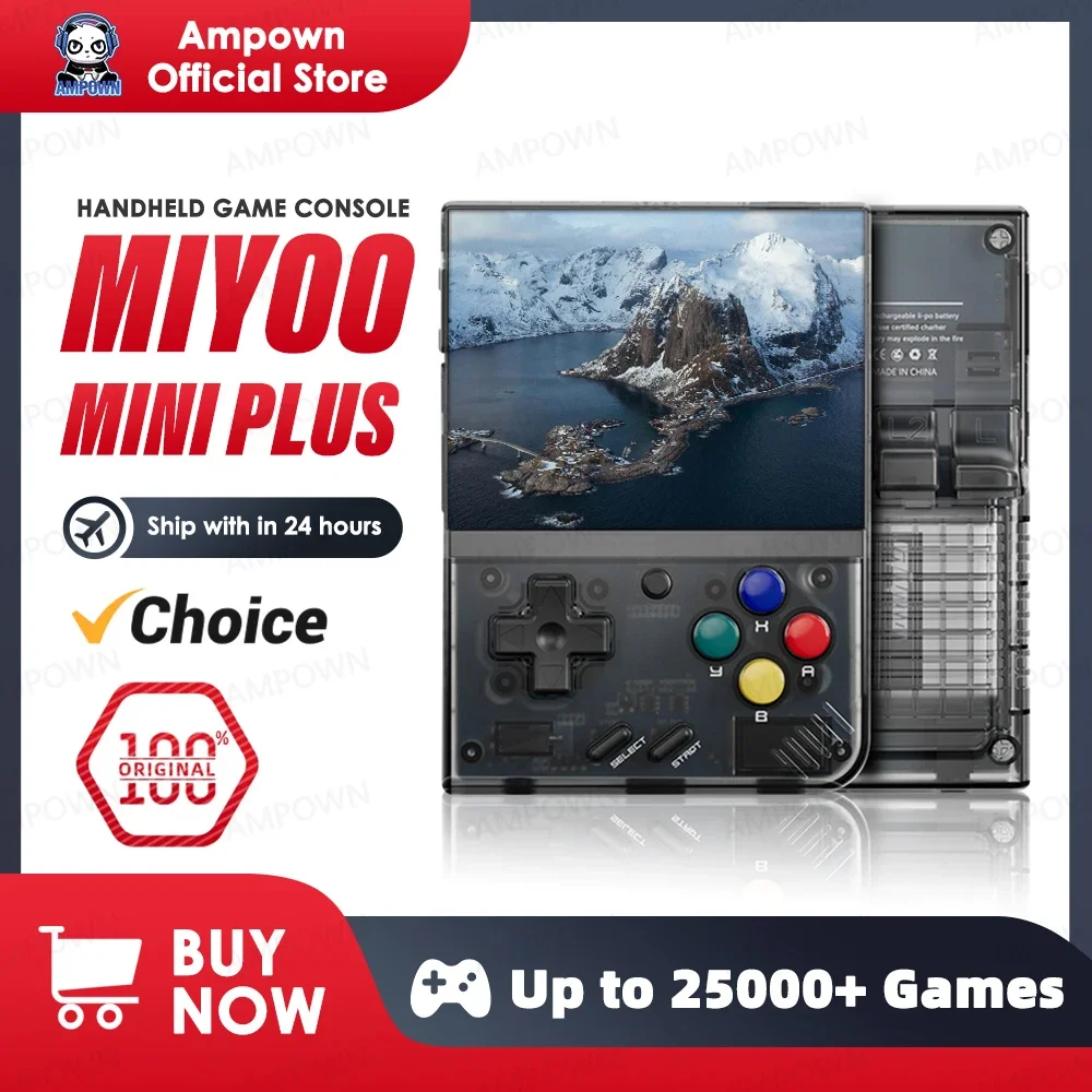 MIYOO-Console de jeu portable Mini Plus, console de jeu rétro, V2, écran Mini + IPS, console de jeu vidéo classique, système Linux, cadeau pour enfants