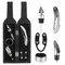 5 Pieces Bottle-Shaped Case With Drip Ring, Foil Cutter, Wine Pourer and Stopper Wine Opener