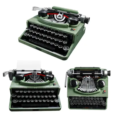 New DIY MOC 21327 Set Retro Typewriter Building Toys Bricks Writing Machine For Kids High-Tech