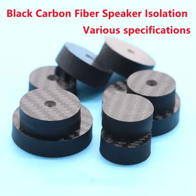 8PCS Black Carbon Fiber Speaker Isolation 40x10mm 50*10mm Spike Base Pad Shoe Feet Hifi Amp cone