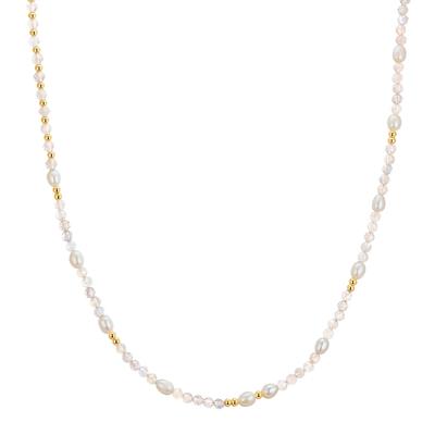 Glanzstücke München Halskette aus Sterling Silber in gelbgold mit Süßwasser-Zuchtperle 40,0 cm Basiskette + 5,0 Verlängerung Damen Image