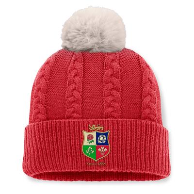 British & Irish Lions Beanie mit Bommel und Bündchen – Rot – Damen Image