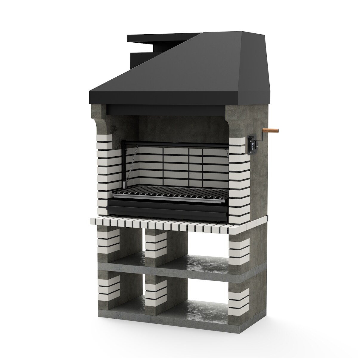 MAESTRO FERRETERO MF - Grillkamin Modell Pan America Plus XL (Grau, Beige - 120 x 70 x 220 cm) REF: 3550/4 - Für Außenbereich Image