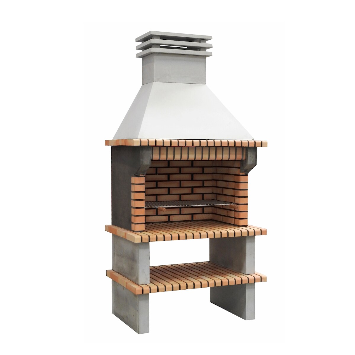 MAESTRO FERRETERO MF - Grillkamin Modell Paella (Grau, Orange - 120 x 80 x 255 cm) REF: 3490 - Für Außenbereich Image