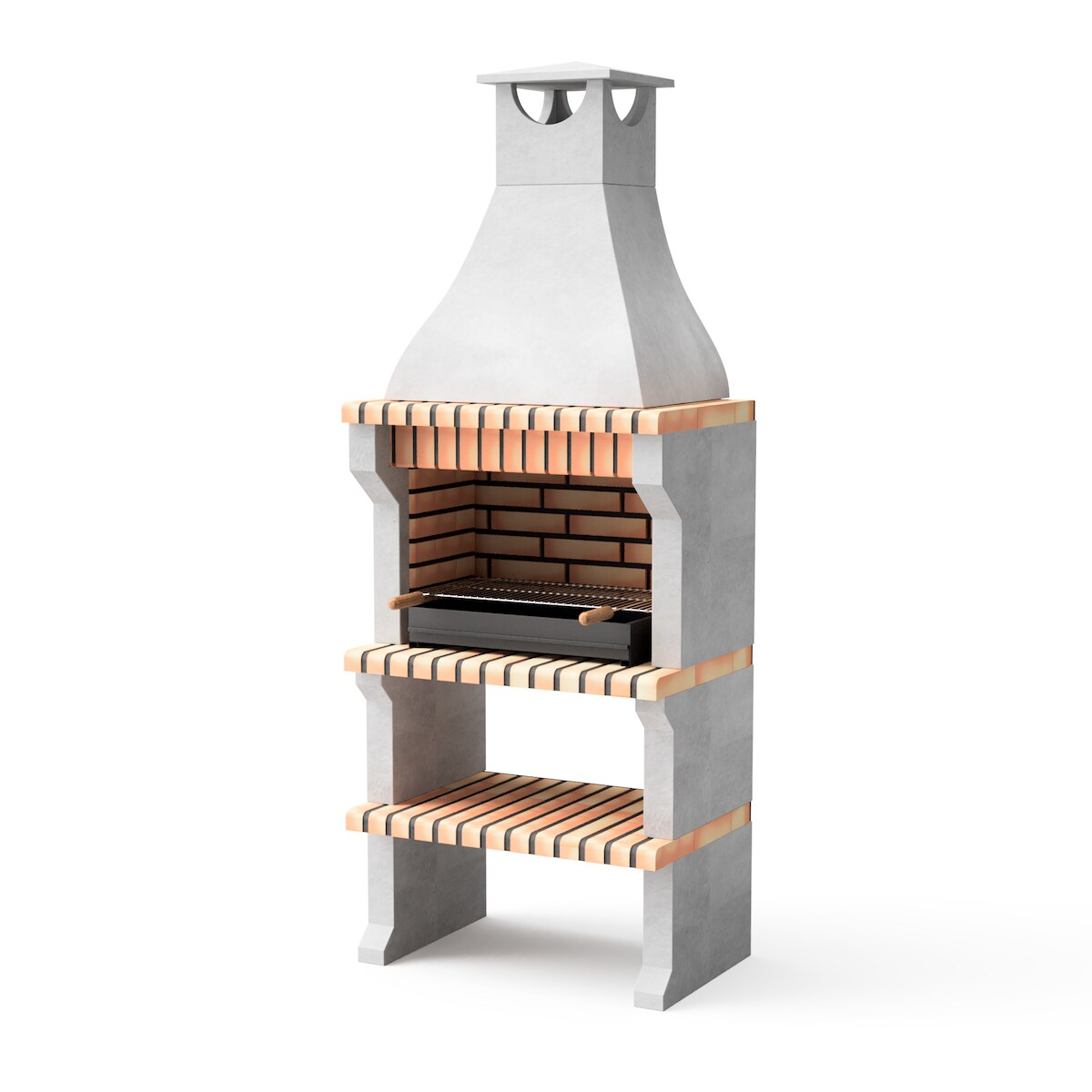 MAESTRO FERRETERO MF - Grillkamin Modell Alcoa XL (Grau, Orange - 86,5 x 58 x 225 cm) REF: 3413/5 - Für den Außenbereich Image