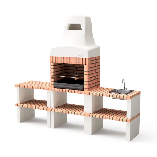 MAESTRO FERRETERO MF - Grillkamin Modell Pack 1 Nazca Orange REF: M00353 - Für Außenbereich Image