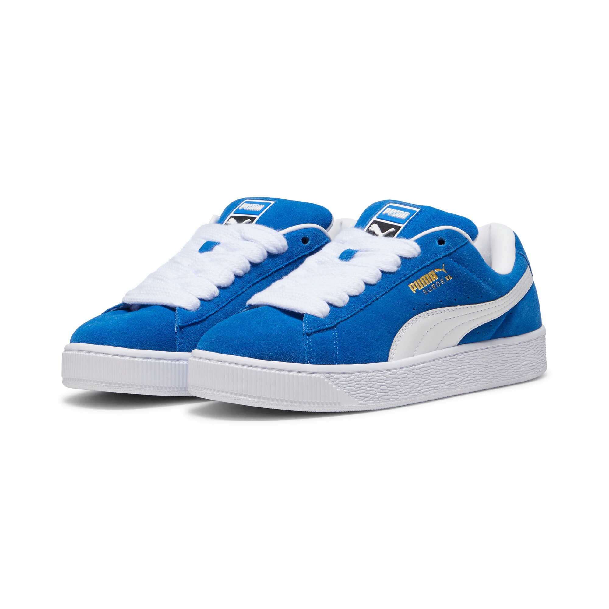 Sneaker PUMA "SUEDE XL", Damen, Gr. 45, blau (puma team royal, puma weiß), Leder, unifarben, Schuhe Sneaker