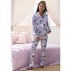 Pyjama S.OLIVER, Damen, Gr. 36/38, bunt (blau, rosa, mint, geblümt), Single Jersey, Obermaterial: 50% Baumwolle, 50% Viskose, geblümt, casual, klassisch lang, V-Ausschnitt, Langarm eingesetzt, Homewear-Sets, im klassischen Stil