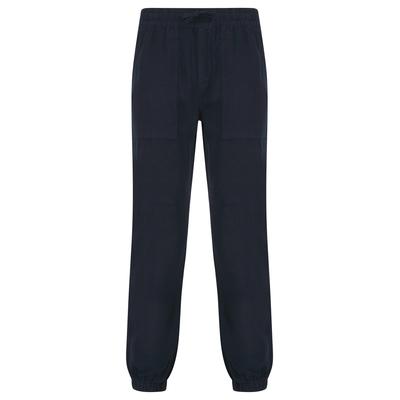 Trousers Fira Cotton Linen Comfort Fit Elasticated Waist Trousers in Sky Captain Navy / M - Tokyo Laundry