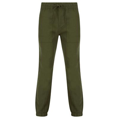 Trousers Fira Cotton Linen Comfort Fit Elasticated Waist Trousers in Olive Night / XL - Tokyo Laundry