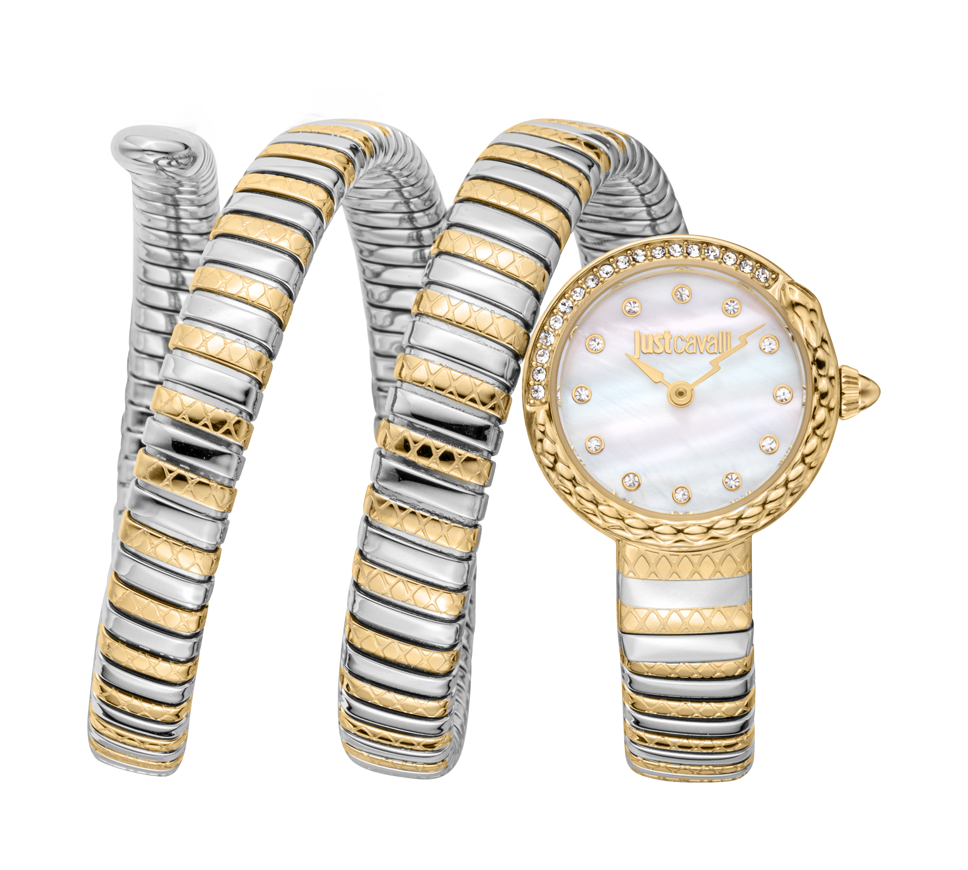 Just Cavalli Womens Enchanting Snake Quartz Ladies Watch - Gold Stainless Steel - One Size | Just Cavalli Sale | Discount Designer Brands