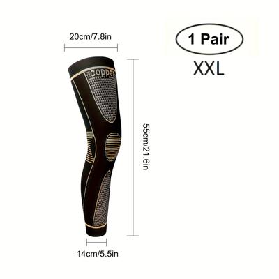 TEMU Full Leg Sleeves Long Copper Leg Sleeve Knee Protection, For Man Women Basketball, Tennis,